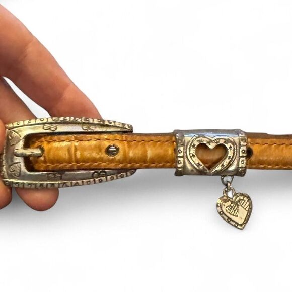 Brighton Leather Belt Women Small 28 Brown Silver Engraved Buckle Boho Chic main image 5